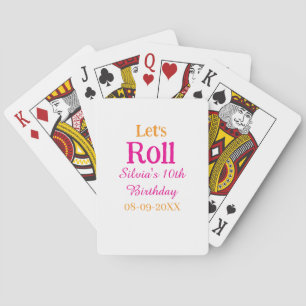 Jeu De Cartes Roulons heureux 10e anniversaire ajouter nom retro
