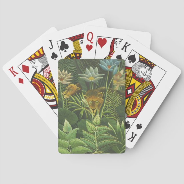 Jeu De Cartes Rousseau Tropical Jungle Lion Peinture (dos)