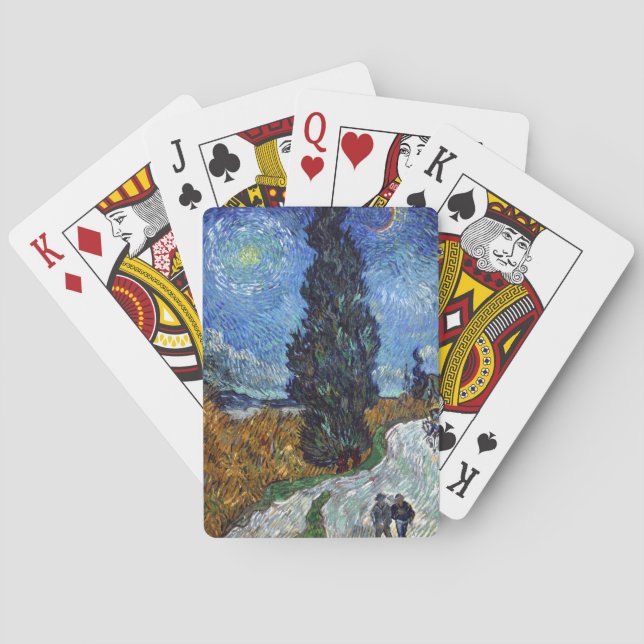 Jeu De Cartes Route avec cyprès de Van Gogh Impressionnisme (dos)