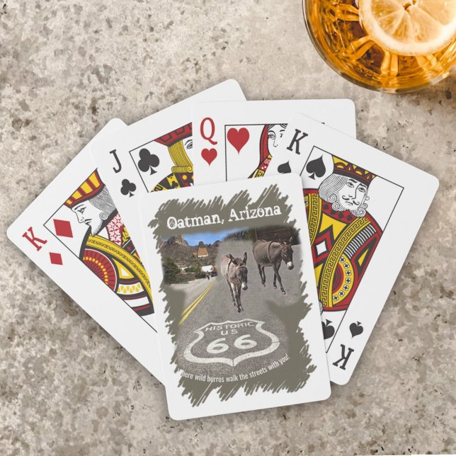 Jeu De Cartes Route Historique 66 Oatman Arizona Burros Rue (Oatman, Arizona Route 66 collage photos playing cards)