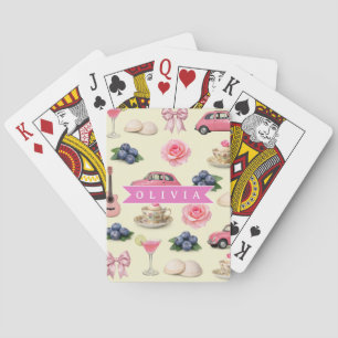 Jeu De Cartes Ruban de cocktail rose coquette personnalisé migno
