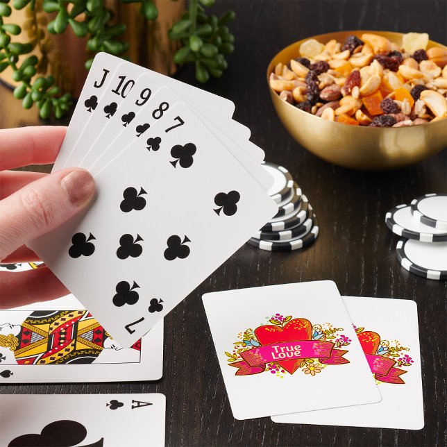 Jeu De Cartes Ruban de cœur de véritable amour avec des éléments (Créateur téléchargé)