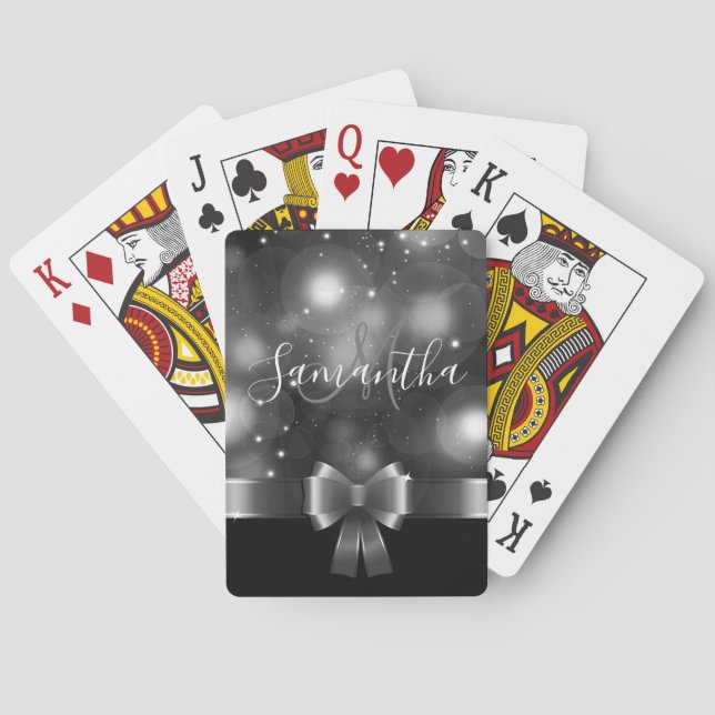 Jeu De Cartes Ruban noir et blanc (dos)