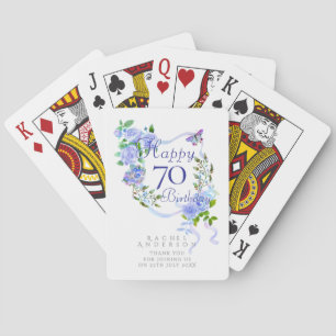 Jeu De Cartes Ruban Rose Bleu 70 ans