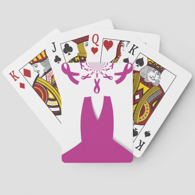 Jeu De Cartes Rubans rose Cancer du sein Sensibilisation Art Imp (dos)