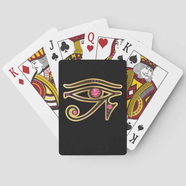 Jeu De Cartes Ruby OEil de Ra dans Gold Playing Cartes (dos)
