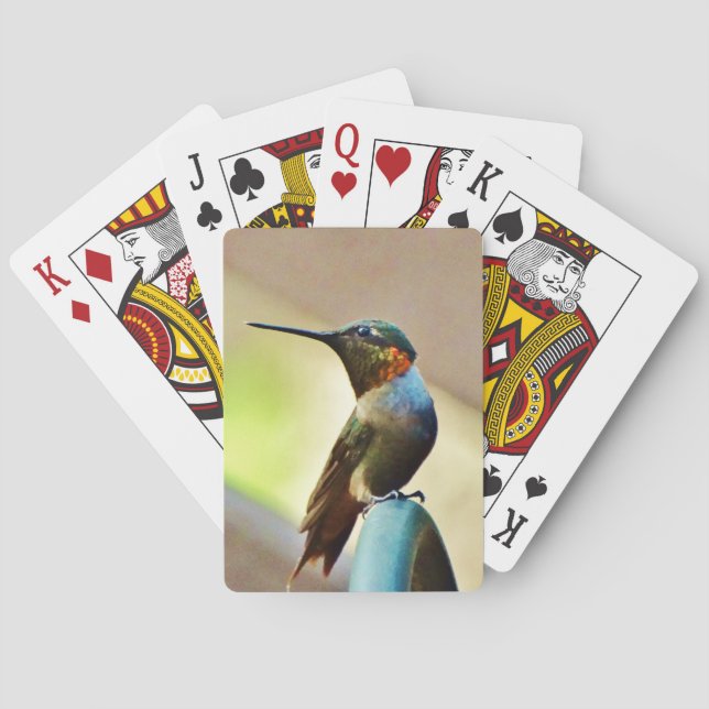 Jeu De Cartes Ruby perché et petit colibri vert (dos)