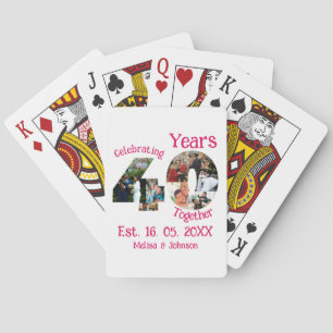 Jeu De Cartes Ruby Red 40th Mariage Anniversary 11 Photo Collage