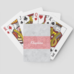 Jeu De Cartes Ruddy rose Batik gris Aquarelle Nom