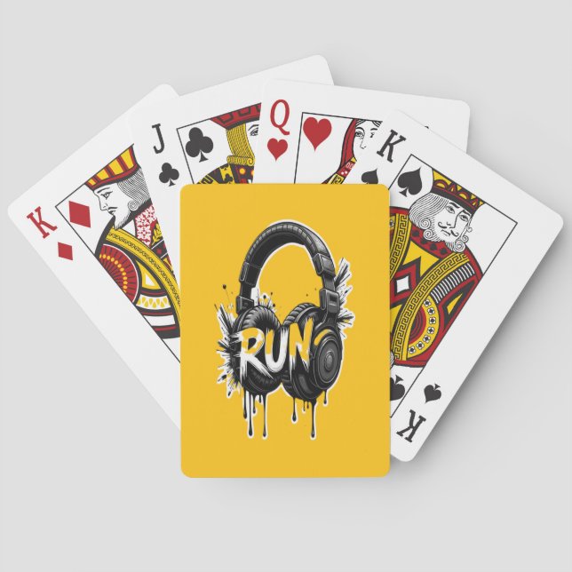Jeu De Cartes RUN Headphones Street Art Sticker (dos)