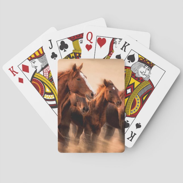 Jeu De Cartes running horses, blur and flying manes (dos)