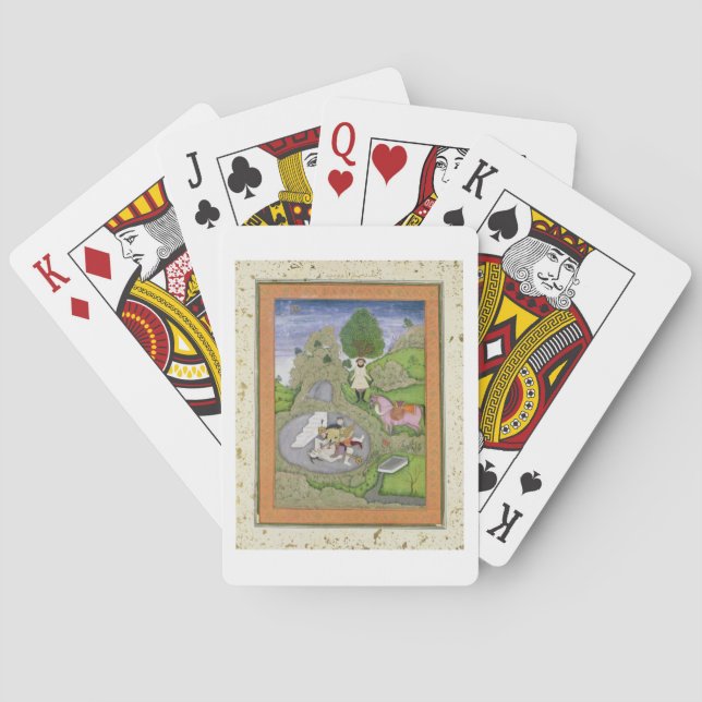 Jeu De Cartes Rustam killing the White Demon, illustration from (dos)