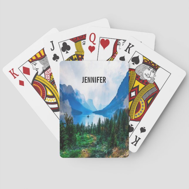 Jeu De Cartes Rustic Country Mountains Nature Scène Photographie (dos)