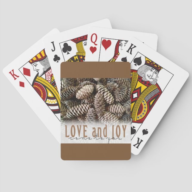 Jeu De Cartes Rustic Holiday Love and Joy Pine Cone (dos)