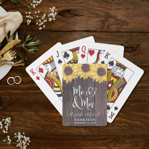 Jeu De Cartes Rustic M. et Mme Sunflower Mariage