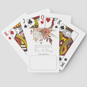 Jeu De Cartes Rustic Terracotta Florals Mariage Livre d'invité