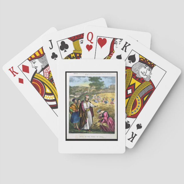 Jeu De Cartes Ruth in the Field of Boaz, tiré d'une bible imprim (dos)