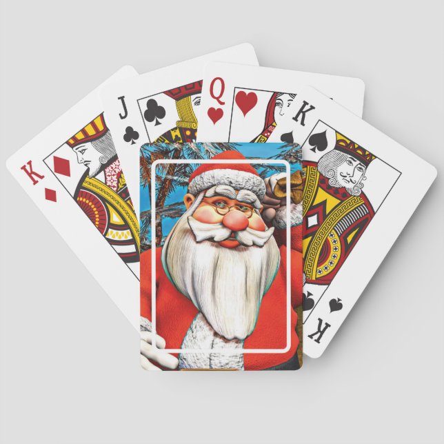Jeu De Cartes Sac à cadeaux du Père Noël Forêt enneigée Art (dos)