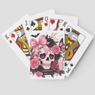 Jeu De Cartes Sac à main gothique à crâne Coquette Halloween ave