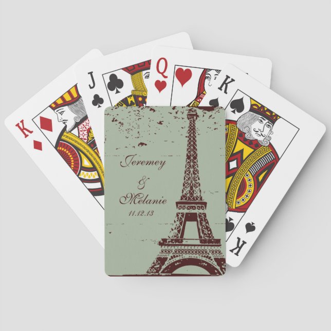Jeu De Cartes Sage Eiffel Tour Mariage Favoriser Jouer Aux Carte (dos)