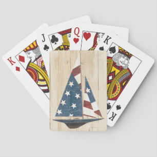 Jeu De Cartes Sailboat With American Flag