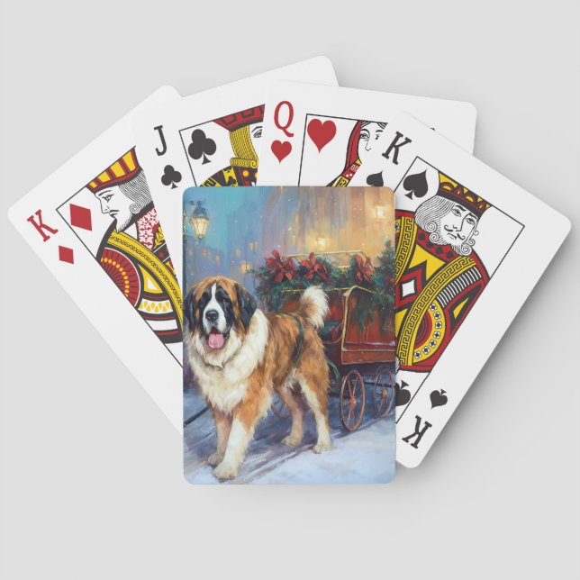 Jeu De Cartes Saint Bernard Christmas Festive (dos)