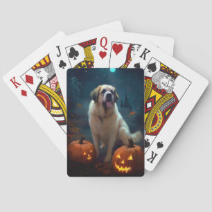 Jeu De Cartes Saint Bernard Halloween avec citrouilles effrayant