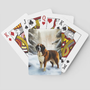Jeu De Cartes Saint Bernard Laissez Tomber la Neige Noël