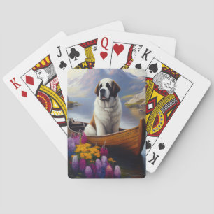 Jeu De Cartes Saint-Bernard sur une pagaie : Une aventure pittor