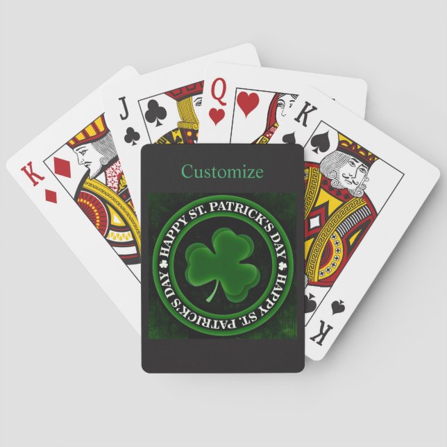 Jeu De Cartes Saint Patrick, Shamrock vert (dos)