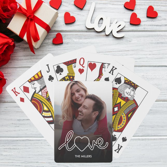 Jeu De Cartes Saint Valentin AMOUR Photo personnalisée et nom (Créateur téléchargé)