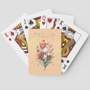 Jeu De Cartes Saint-Valentin avec ours en peluche riche