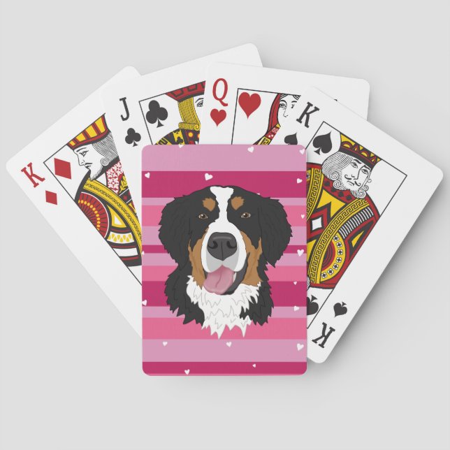 Jeu De Cartes Saint Valentin Bernese Mountain Dog  (dos)