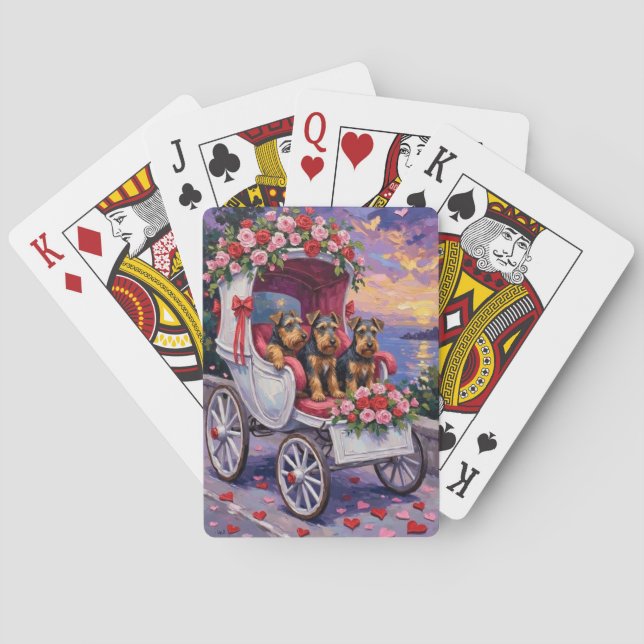 Jeu De Cartes Saint-Valentin Chien Airedale  (dos)