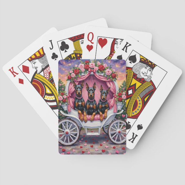 Jeu De Cartes Saint-Valentin Chien Doberman  (dos)