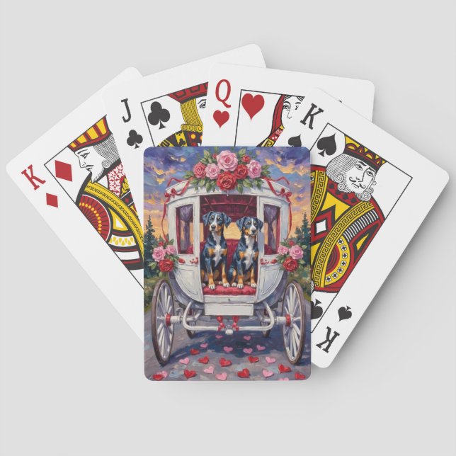 Jeu De Cartes Saint-Valentin Chien Heeler Bleu (dos)