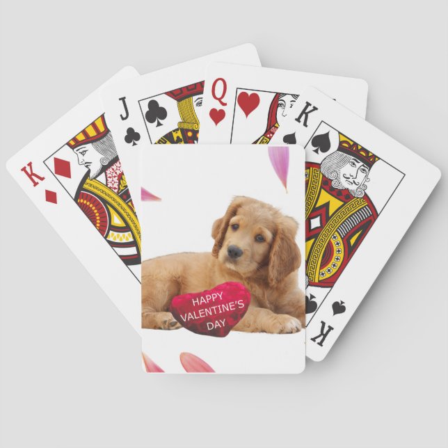 Jeu De Cartes Saint Valentin Coeur de chien jouer carte (dos)