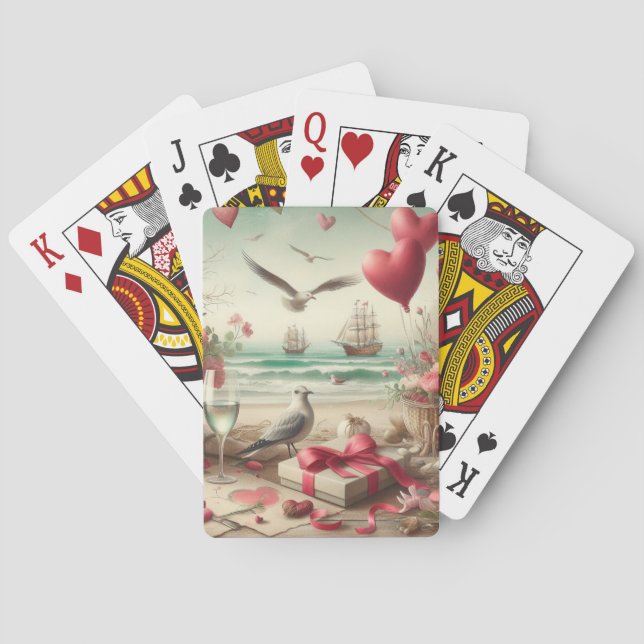 Jeu De Cartes Saint-Valentin côtière/nautique (dos)