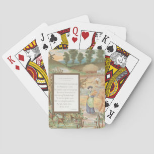Jeu De Cartes Saint-Valentin Rétro Vintage, Paysage de Campagne