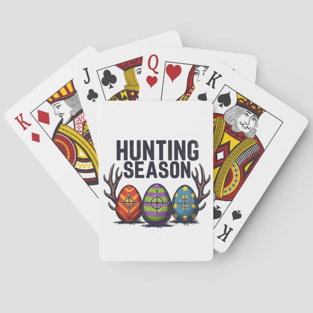 Jeu De Cartes Saison Chasse Pâques Chasse Oeufs Drôle (dos)