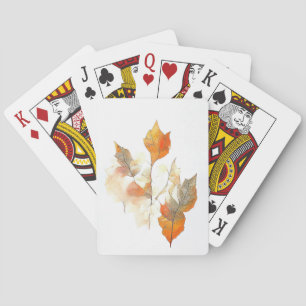 Jeu De Cartes Saison d'automne de la feuille Nature aquarelle pe
