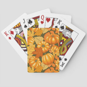 Jeu De Cartes Saison d'automne Halloween Citrouille Motif