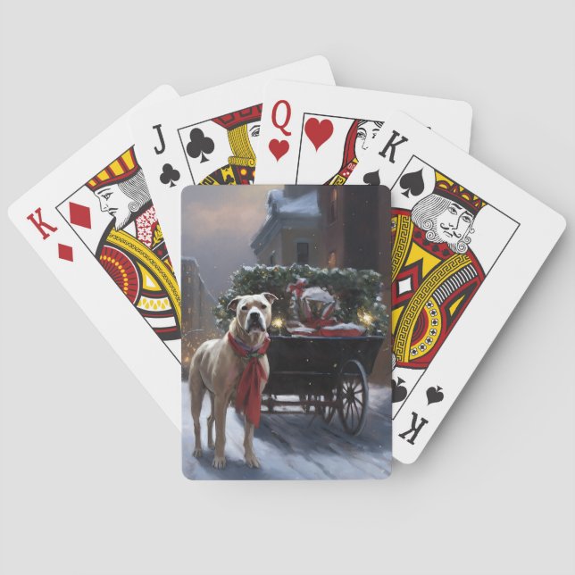 Jeu De Cartes Saison de Noël du American Staffordshire (dos)