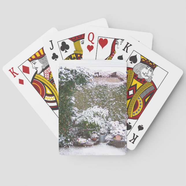 Jeu De Cartes Saison de Noël, Neige dans le jardin (dos)