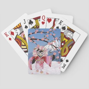 Jeu De Cartes Sakura Geisha Oiseau sous la neige Cerisier en fle