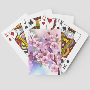 Jeu De Cartes Sakura rose sur la peinture Arrière - plan