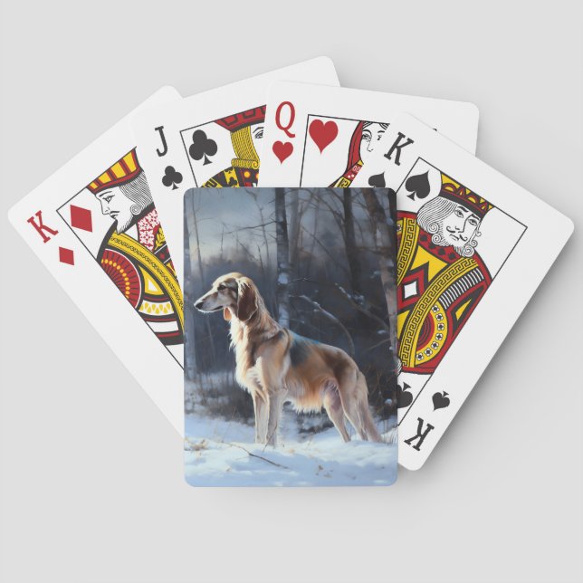 Jeu De Cartes Saluki Qu'il neige Noël (dos)