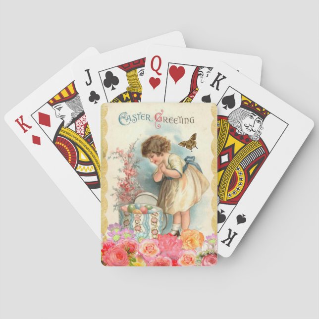 Jeu De Cartes Salutation de Pâques vintage (dos)