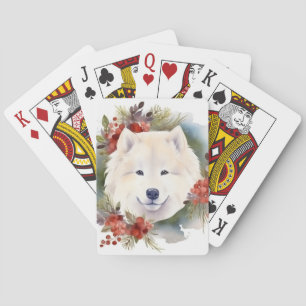 Jeu De Cartes Samoyed Christmas Wreath Festive Pup