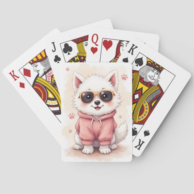 Jeu De Cartes Samoyède drôle Kawaii Chien (dos)